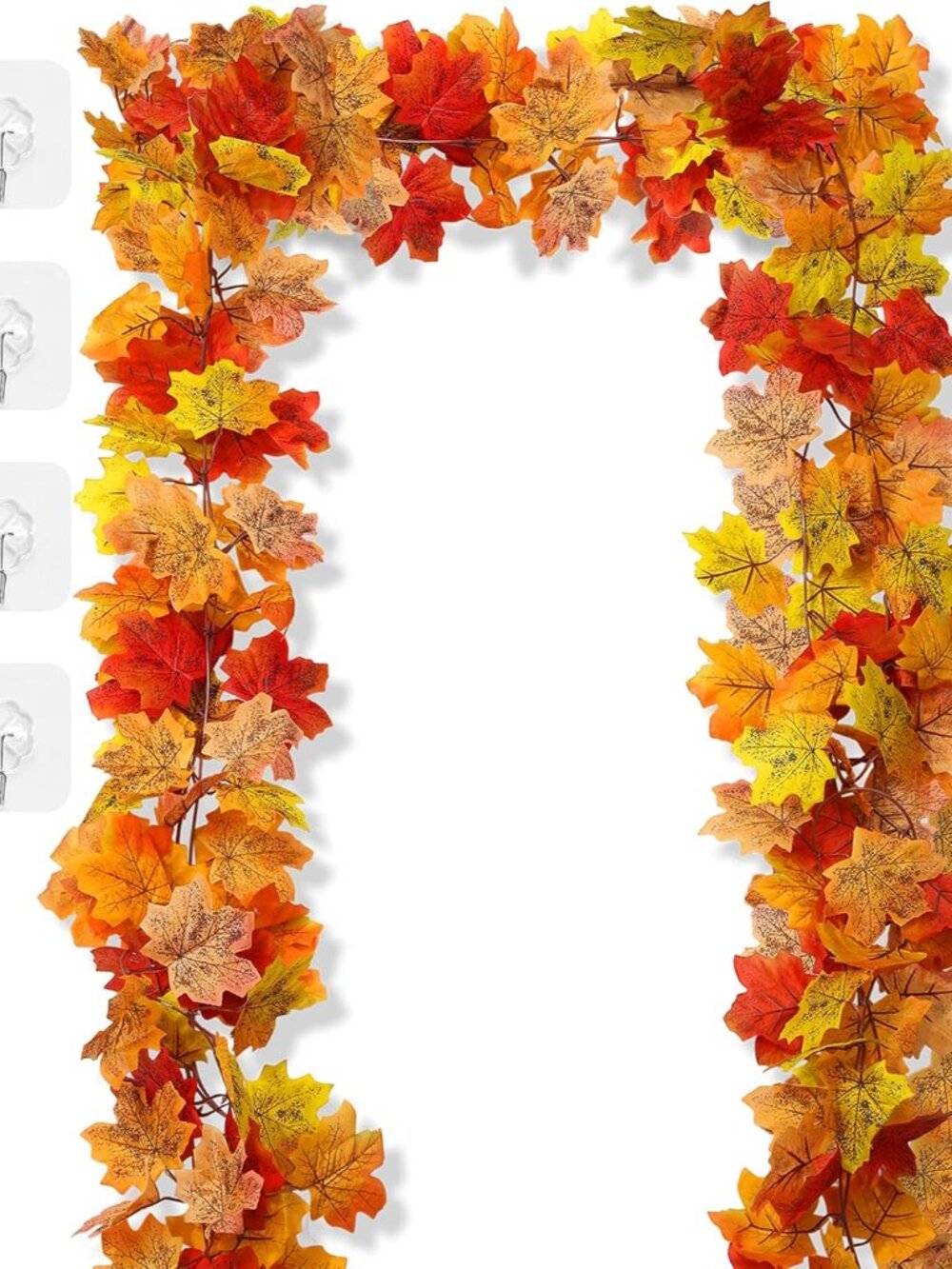 2Pcs 13FT Artificial Fall Leaves Garland for Thanksgiving Decor